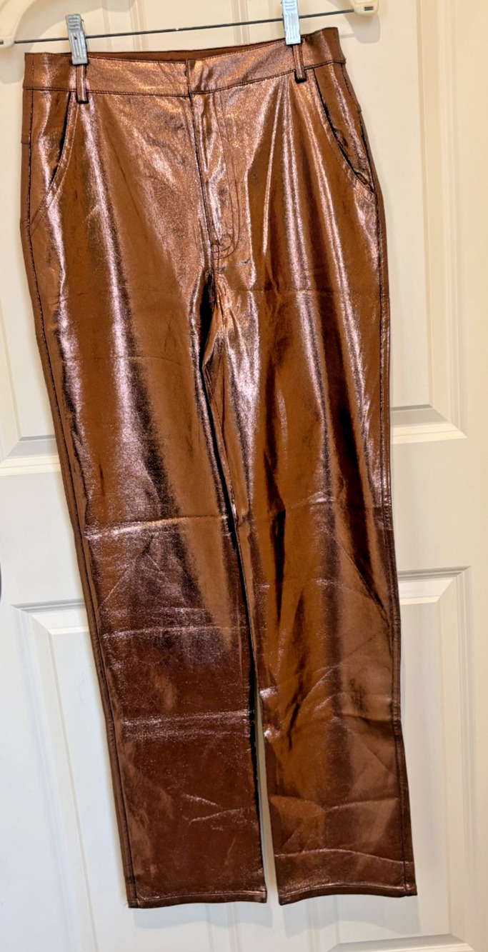 Sofie the Label Pants Womens Bronze Small Metallic Gold Cargo Party Holiday Club